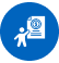 Blue document presentation symbol