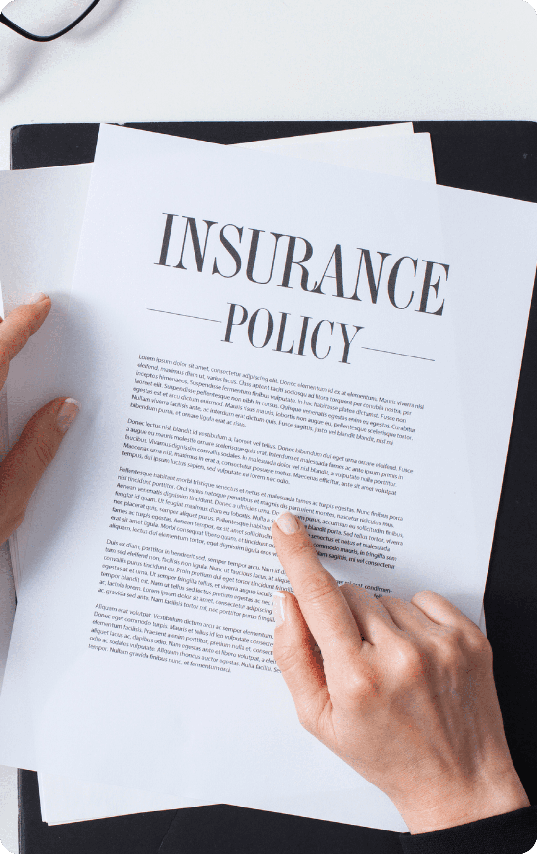 Reviewing an insurance policy document